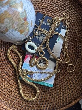 Monet Vintage Dillards Gold-Tone 6 Piece Necklace Lot